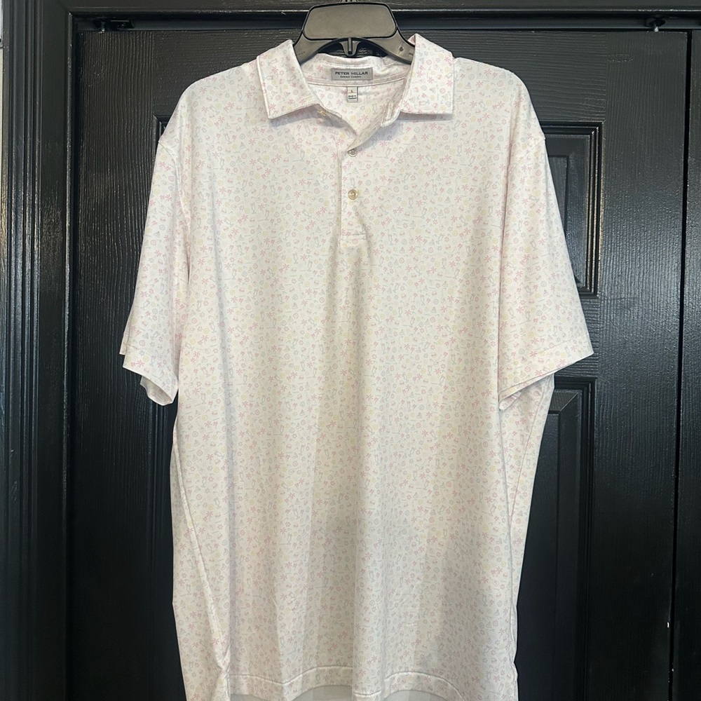 Peter Millar golf Men's White Polo Shirt